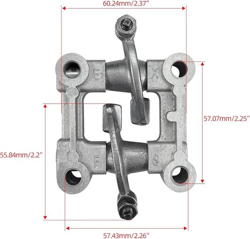 مجموعة عمود الكامات والذراع المتأرجح لمحركات GY6 49cc/50cc 139QMB 139QMA - متوافقة مع الدراجات البخارية والدراجات البخارية والمركبات ATV (طول الصمام 69 مم) in Kuwait