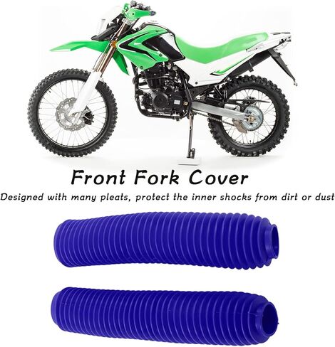 Front Fork Cover, Fydun 1 Pair Motorcycle Front Fork Shock Boots Dust Cover Replacement for RM125 DR250 DRZ400 400(Blue) in Kuwait