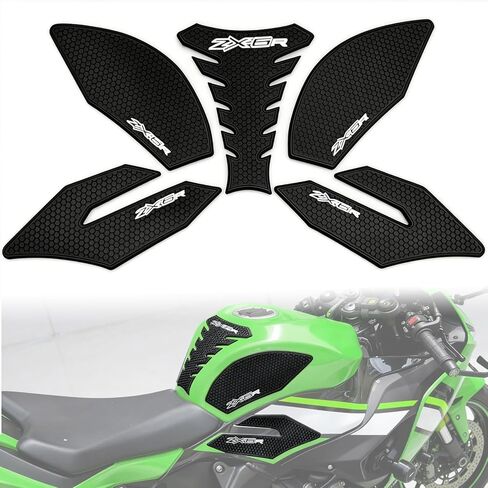 5PCS Motorcycle Fuel Tank Pad Sticker Protector Anti Slip Tank Grip Sticker Compatible with Ninja ZX 6R ZX-6R ZX636 2013-2024 2025 2026 ZX6R Accessories Side Decals Stickers in Kuwait