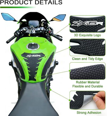 5PCS Motorcycle Fuel Tank Pad Sticker Protector Anti Slip Tank Grip Sticker Compatible with Ninja ZX 6R ZX-6R ZX636 2013-2024 2025 2026 ZX6R Accessories Side Decals Stickers in Kuwait