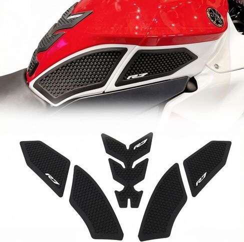 Motorcycle Tank Pad Side Traction Grip Protectors for YAMAHA YZF R7 2026 Anti-Slip Rubber Fuel Tank Stickers 5 PCS Set Black in Kuwait