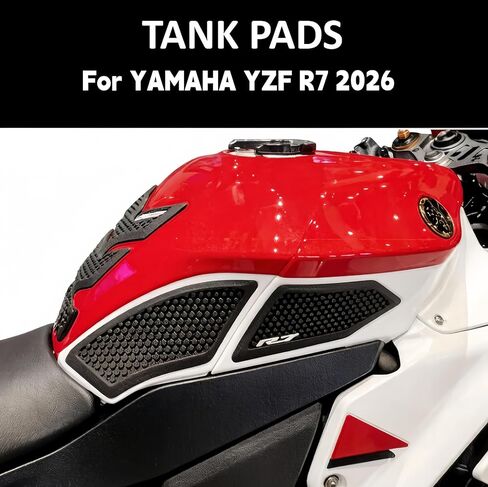 Motorcycle Tank Pad Side Traction Grip Protectors for YAMAHA YZF R7 2026 Anti-Slip Rubber Fuel Tank Stickers 5 PCS Set Black in Kuwait