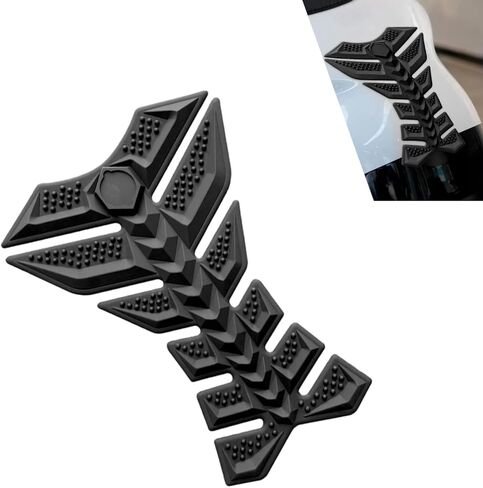 3D Motorcycle Gas Tank Pad, Anti-Slip Rubber Fuel Tank Protector, Self-Adhesive Waterproof Protective Stickers for Tanks, Universal for Most Motorcycles (Black) in Kuwait