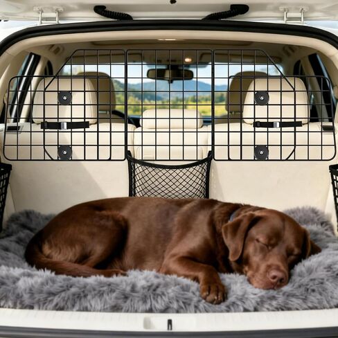 ERYTLLY Dog Car Barriers, Dog Barrier for SUV, Vehicles, Dividers, Dog Barrier for Car Heavy Duty Wire Adjustable Car Dog Barrier with Front Seat Mesh Pet Barrier Net Organizer (Black) in Saudi Arabia