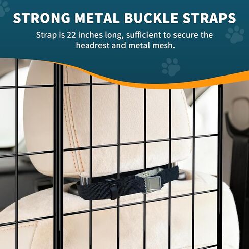 ERYTLLY Dog Car Barriers, Dog Barrier for SUV, Vehicles, Dividers, Dog Barrier for Car Heavy Duty Wire Adjustable Car Dog Barrier with Front Seat Mesh Pet Barrier Net Organizer (Black) in Saudi Arabia