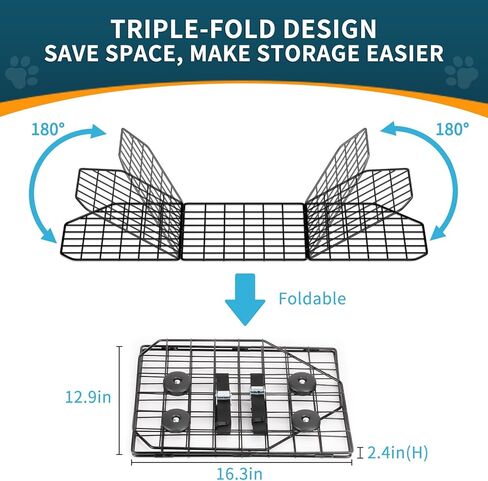 ERYTLLY Dog Car Barriers, Dog Barrier for SUV, Vehicles, Dividers, Dog Barrier for Car Heavy Duty Wire Adjustable Car Dog Barrier with Front Seat Mesh Pet Barrier Net Organizer (Black) in Saudi Arabia