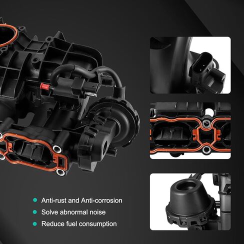 AULINK 06L133201AS Intake Manifold with Solenoid Valve Sensor For VW Beetle 2013-2017,Golf 2015-2018,Golf Alltrack 2017-2019,Golf SportWagen 2015-2019,Jetta 2014-2018,Passat 2014-2017 1.8L 2.0L L4 in Kuwait