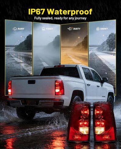Tail Light Assembly Compatible with 2003 2004 2005 2006 Chevy Silverado 1500 1500HD 2500 2500HD 3500 2007 Chevrolet Classic OE Style Taillight Rear Lamp Driver and Passenger Side w/Bulbs in Kuwait