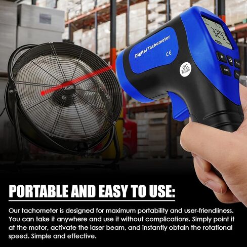 Laser Photo Tachometer RPM Gauge Tester for Engine Digital and Analog Non-Contact, Handheld Automotive Tachometer for Accurate RPM Measurement with Rotational Record in Kuwait