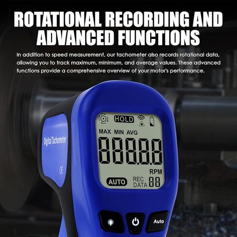 Laser Photo Tachometer RPM Gauge Tester for Engine Digital and Analog Non-Contact, Handheld Automotive Tachometer for Accurate RPM Measurement with Rotational Record in Kuwait