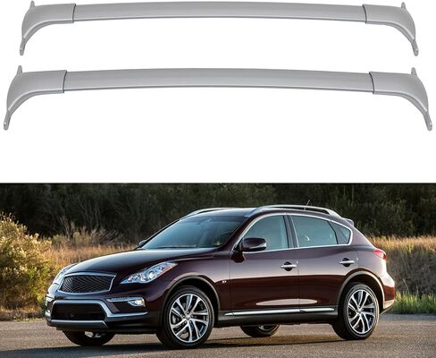 قضبان متقاطعة لحامل السقف من SCITOO 165LBS ​​مناسبة لعارضة البضائع إنفينيتي EX QX50 2010-2018 باللون الفضي in Kuwait