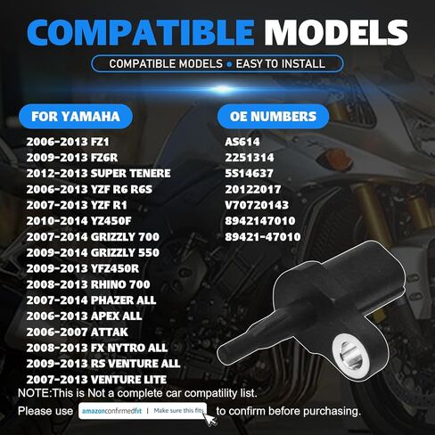 8FP-85886-00-00 Air Intake Temperature Sensor for Yamaha FZ1 FZ6R Super Tenere YZF R6 R6S YZ450F Grizzly 700 550 YFZ450R Rhino 700 Phazer Apex Attak FX Nytro RS Venture Venture Lite 2006-2014 in Kuwait