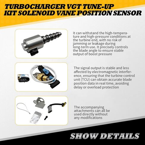 12643471 شاحن توربيني VGT Tune-Up Kit مستشعر موضع ريشة الملف اللولبي متوافق مع محرك Express Silverado Savana Sierra LLY LBZ LMM LML LGH F-Series E-Series 2003-2016 6.0L 6.6L in Kuwait