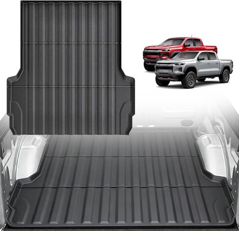 حصيرة سرير الشاحنة وحصيرة الباب الخلفي لـ 2002-2018 Dodge Ram 1500 & 2500/3500 2002-2026 & 1500 Classic 2019-2024 (6.4 قدم/76.8 بوصة) حصيرة شحن TPE شديدة التحمل لملحقات دودج رام in Kuwait