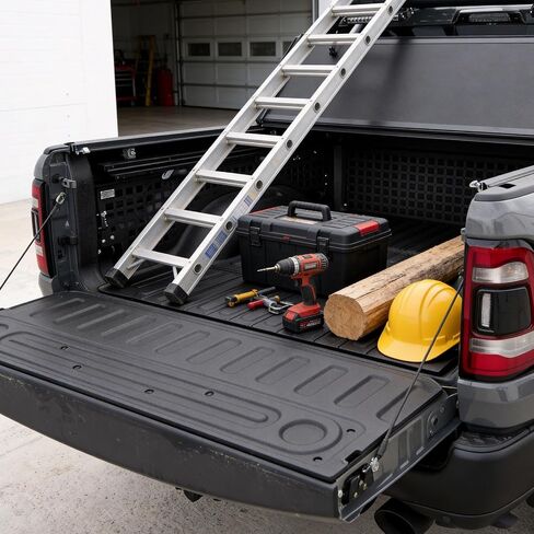 6.4FT مفرش سرير الشاحنة وحصيرة الباب الخلفي لـ Dodge Ram: لـ Ram1500 2009-2018 &Ram 2500/3500 2009-2026 &Ram1500 Classic 2019-2024 مفرش سرير (6.4FT/ 76.3 بوصة)، ملحقات حماية بطانة السرير لجميع الأحوال الجوية in Kuwait