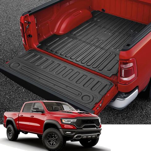 6.4FT مفرش سرير الشاحنة وحصيرة الباب الخلفي لـ Dodge Ram: لـ Ram1500 2009-2018 &Ram 2500/3500 2009-2026 &Ram1500 Classic 2019-2024 مفرش سرير (6.4FT/ 76.3 بوصة)، ملحقات حماية بطانة السرير لجميع الأحوال الجوية in Kuwait