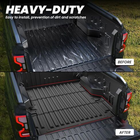 LASFIT 5.7FT حصيرة سرير الشاحنة مع Rambox لـ Ram 1500 2009-2025 2026 & RAM 1500 Classic 2019-2024 سرير قصير (5FT7 / 67.4 بوصة)، بطانة سرير شاحنة بضائع تناسب جميع الأحوال الجوية، أسود in Kuwait