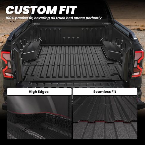 LASFIT 5.7FT حصيرة سرير الشاحنة مع Rambox لـ Ram 1500 2009-2025 2026 & RAM 1500 Classic 2019-2024 سرير قصير (5FT7 / 67.4 بوصة)، بطانة سرير شاحنة بضائع تناسب جميع الأحوال الجوية، أسود in Kuwait