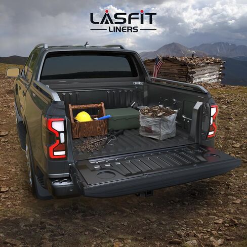 LASFIT 5.7FT حصيرة سرير الشاحنة مع Rambox لـ Ram 1500 2009-2025 2026 & RAM 1500 Classic 2019-2024 سرير قصير (5FT7 / 67.4 بوصة)، بطانة سرير شاحنة بضائع تناسب جميع الأحوال الجوية، أسود in Kuwait