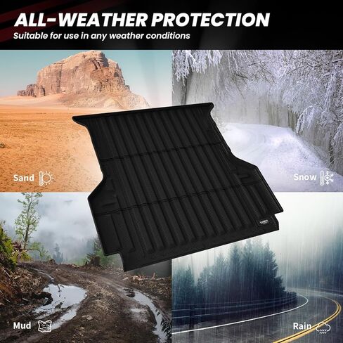 LASFIT 5.7FT حصيرة سرير الشاحنة مع Rambox لـ Ram 1500 2009-2025 2026 & RAM 1500 Classic 2019-2024 سرير قصير (5FT7 / 67.4 بوصة)، بطانة سرير شاحنة بضائع تناسب جميع الأحوال الجوية، أسود in Kuwait