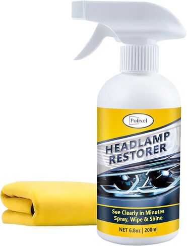 Headlight Cleaner Spray Instant Restoration for Yellowing, Oxidation & Foggy Haze Headlights Car Headlamp Cleaner & Restoration Kit Safe for Cars, Trucks, SUVs & Motorcycles – 6.8oz in Kuwait
