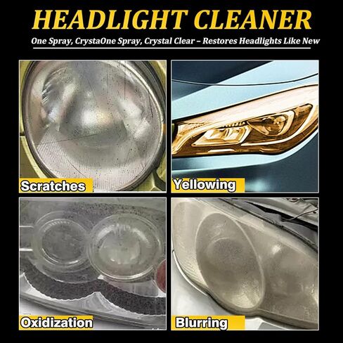 Headlight Cleaner Spray Instant Restoration for Yellowing, Oxidation & Foggy Haze Headlights Car Headlamp Cleaner & Restoration Kit Safe for Cars, Trucks, SUVs & Motorcycles – 6.8oz in Kuwait