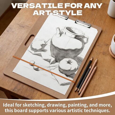 4 قطع لوحة رسم مقاس 18 × 24 بوصة، لوحة رسم كبيرة للفنان مع مقبض ومشبك وشريط مطاطي، لوحة فنية محمولة خفيفة الوزن للرسم والرسم والسفر والاستوديو in Kuwait