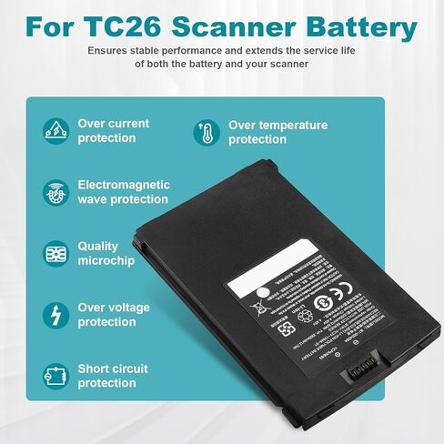 لاستبدال بطارية الماسح الضوئي Zebra TC21: TC26 TC21 TC26AK TC210 TC210K BT-000409A BT-000409B BTRY-TC2X-1XMA1-01 BTRY-TC2Y-2XMA-1A BT-000411-08 بطارية ليثيوم ماسح الباركود 3200 مللي أمبير في الساعة in Kuwait