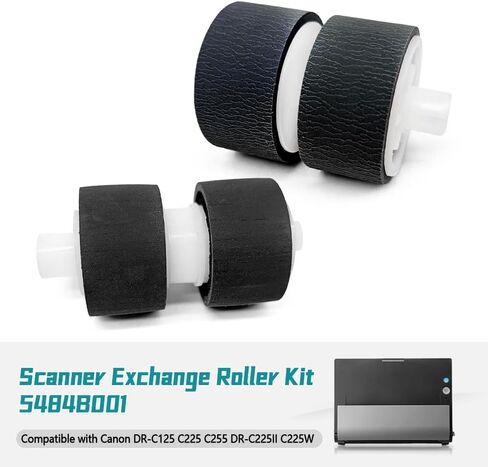 طقم أسطوانة تبادل الماسح الضوئي 5484B001 متوافق مع Canon DR-C125 DR-C225 DR-C255 DR-C225II DR-C225W، استبدال أسطوانة فصل تغذية الماسح الضوئي 5484B001AA in Kuwait