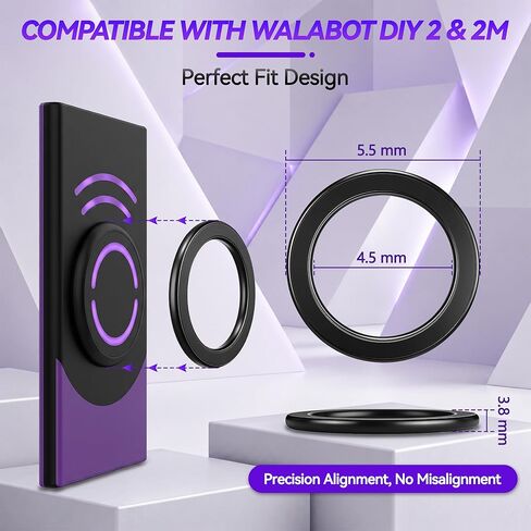 حلقة موصل متوافقة مع Walabot DIY 2 و2M - حلقات موصل مغناطيسية، ملاءمة دقيقة، ملحق هاتف لاصق قوي لتكامل الماسح الضوئي على الحائط، حامل الماسح الضوئي على الحائط لإيجاد مسمار ثابت in Kuwait