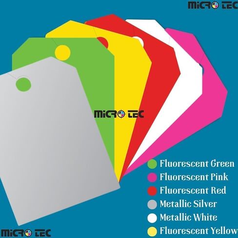 علامات تعليق جامبو من MICRO TEC مقاس 8.5 × 11.5 - علامات مرآة فارغة، علامات جرد السيارات، علامات نافذة بيع السيارات، علامات بطاقات مكونة من 11 نقطة مع فتحة لمتجر خدمة مبيعات السيارات - أصفر، حزمة من 250 in Kuwait