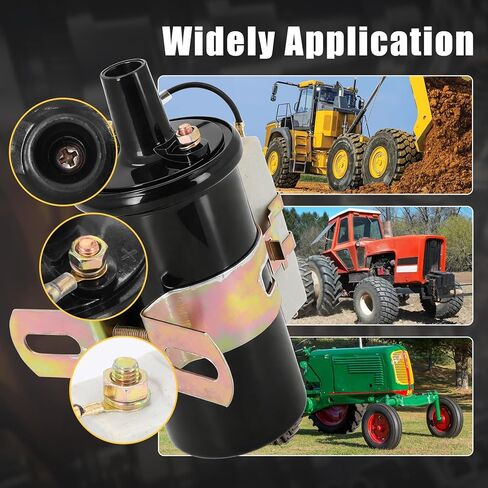 368839R91 ملف توزيع الإشعال 12 فولت مع مقاوم خارجي متوافق مع جون ديري 3020 60 70 1010 2010 3010 AT14385 AT15611 International Case Massey Ferguson Ford 189673M92 C5NN14N106B in Kuwait