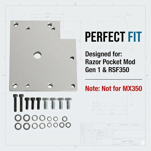 لوحة محول المحرك متوافقة مع Razor Pocket Mod Gen1 وRSF350، طقم تثبيت ترقية المحرك الدقيق MY1020، دعامة مع محاذاة سلسلة مثالية، لا يتطلب الحفر in Kuwait
