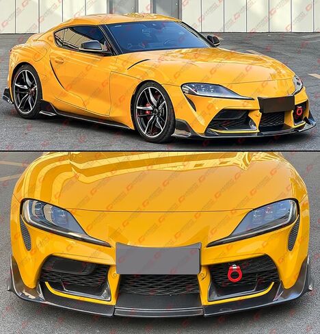 CTM Design V2 حقيقي من ألياف الكربون الجبهة حافة مصد السيارة الفاصل متوافق مع 2020-2025 Toyota Supra GR A90 A91 MK5 in Kuwait