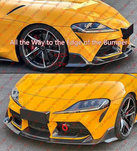 CTM Design V2 حقيقي من ألياف الكربون الجبهة حافة مصد السيارة الفاصل متوافق مع 2020-2025 Toyota Supra GR A90 A91 MK5 in Kuwait