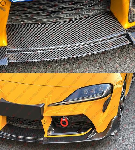 CTM Design V2 حقيقي من ألياف الكربون الجبهة حافة مصد السيارة الفاصل متوافق مع 2020-2025 Toyota Supra GR A90 A91 MK5 in Kuwait
