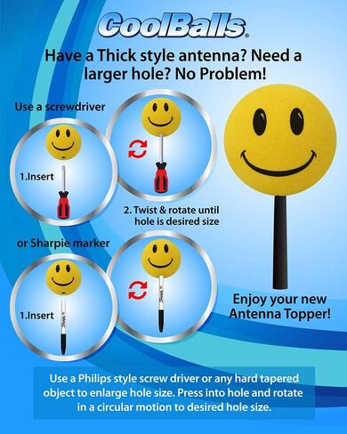 Cool Plain Orange Car Antenna Balls (1.75" Diameter) (Pack of 3) - Fits Thin Style Antenna in Kuwait
