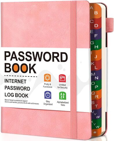 كتاب كلمة المرور مع علامات تبويب أبجدية، كتاب سجل كلمات المرور المفهرسة الملونة B6 مع جيب خلفي، منظم كلمات المرور من الألف إلى الياء للمنزل وكبار السن (أزرق فاتح) in Kuwait