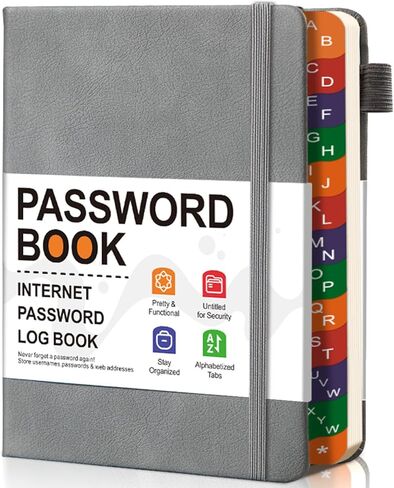 كتاب كلمة المرور مع علامات تبويب أبجدية، كتاب سجل كلمات المرور المفهرسة الملونة B6 مع جيب خلفي، منظم كلمات المرور من الألف إلى الياء للمنزل وكبار السن (أزرق فاتح) in Kuwait