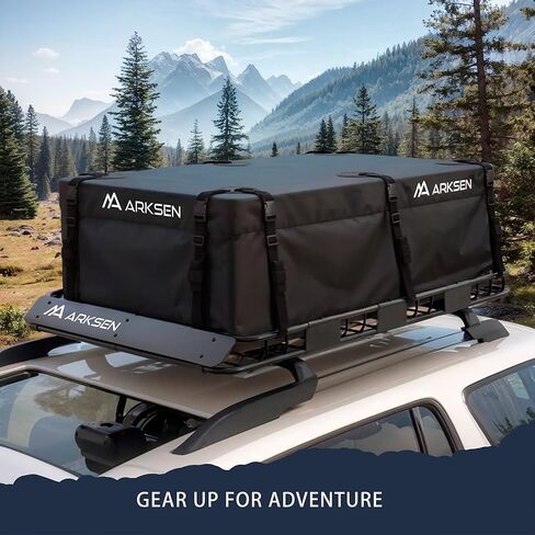 ARKSEN 64" x 39" Roof Rack Cargo Basket with Extension, 150 lbs Capacity, Fits Most Vehicles with Cross Bars (Not Included), Heavy Duty Steel Rooftop Cargo Carrier for SUV Truck Car, Travel & Camping in Kuwait