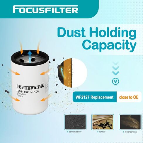 مرشح سائل التبريد من فئة OEM WF2127 من FOCUSFILTER، متوافق مع Freightliner Internation، لمحرك Cummins X15، ISX12، ISX15، يستبدل WF2126، 3680434، P550867، LFW2127، B5087، 24113 in Kuwait