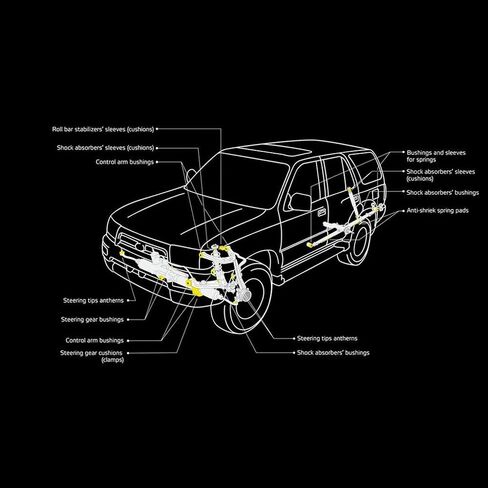 حزمة من البولي يوريثين مكونة من 4 قطع تعليق أمامي ممتص للصدمات متوافق مع Toyota Hilux Surf 1995-2002 Prado 1996-2002 FJ Cruiser 2010-On 4 Runner 2009-On Tundra 2006-On in Kuwait