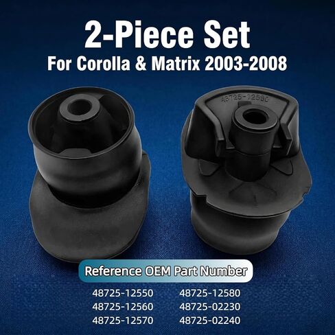 2 قطعة بطانات تعليق لمحور العارضة الخلفية اليسرى واليمنى متوافقة مع Toyota Corolla/Matrix 2003-2008 استبدال 48725-12580 48725-12570 4872512560 in Kuwait