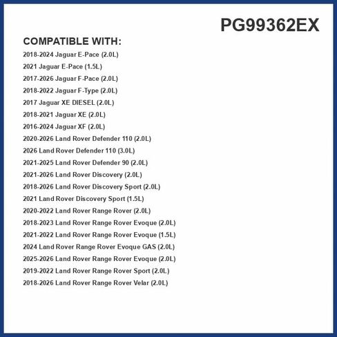 فلتر زيت بريميوم جارد طويل العمر يصل إلى 10 آلاف ميل PG99362EX | يناسب 2018-2025 لاند روفر رينج روفر فيلار، 2017-2025 جاكوار F-Pace، 2018-2025 لاند روفر رينج روفر إيفوك in Kuwait