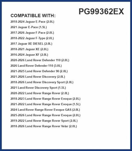 فلتر زيت بريميوم جارد طويل العمر يصل إلى 10 آلاف ميل PG99362EX | يناسب 2018-2025 لاند روفر رينج روفر فيلار، 2017-2025 جاكوار F-Pace، 2018-2025 لاند روفر رينج روفر إيفوك in Kuwait