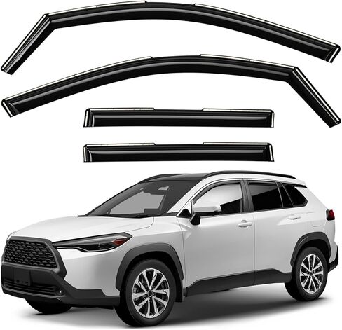 Window Deflectors Smoke Tinted in-Channel Side Window Vent Visor Deflectors Rain Guards Compatible with Silverado/Sierra 2500HD/3500HD 2020-2026 Crew Cab - 4pcs. GW0866 in Kuwait