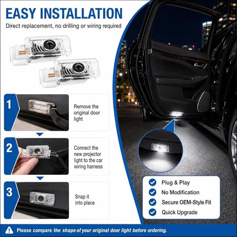 3D Shadow Lights LED Door Logo Projector for SRX CT6 CT5 CT4 XTS ATS XT4 XT5 XT6 Dual Plug Puddle Lights for Cadillac Welcome Courtesy Lights Auto Accesories in Saudi Arabia