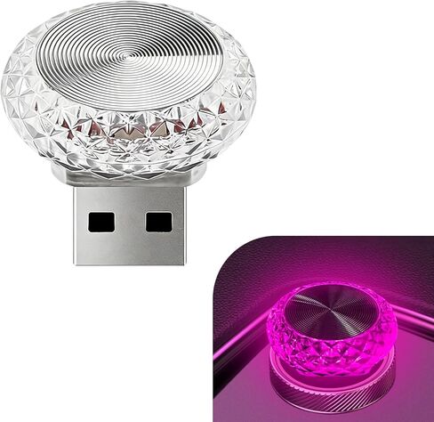 1 PC USB LED Car Interior Atmosphere Lamp, Plug and Play Portable Mini Car Night Ambient Light, Auto Dashboard Decoration Accessories for Most Cars, SUVs, Trucks (Purple) in Kuwait