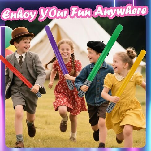 18 Pcs Inflatable Light Sabers - 9 Vibrant Colors, Inflatable Lightsaber with Air Pump for Star Wars Themed Party, Inflatable Sword Toys Party Bags Stocking Stuffers for Kids Cosplay Party Favors in Kuwait