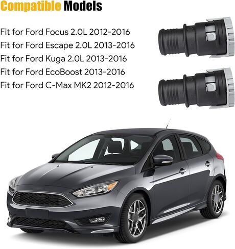 2 قطعة موصل خرطوم السخان متوافق مع Ford Focus 2.0L 2012 2013 2014 2015 2016 لـ Escape Kuga 2.0L 2013 2014 2015 2016 لـ EcoBoost 2013-2016 C-Max MK2 استبدال #1495393 in Kuwait